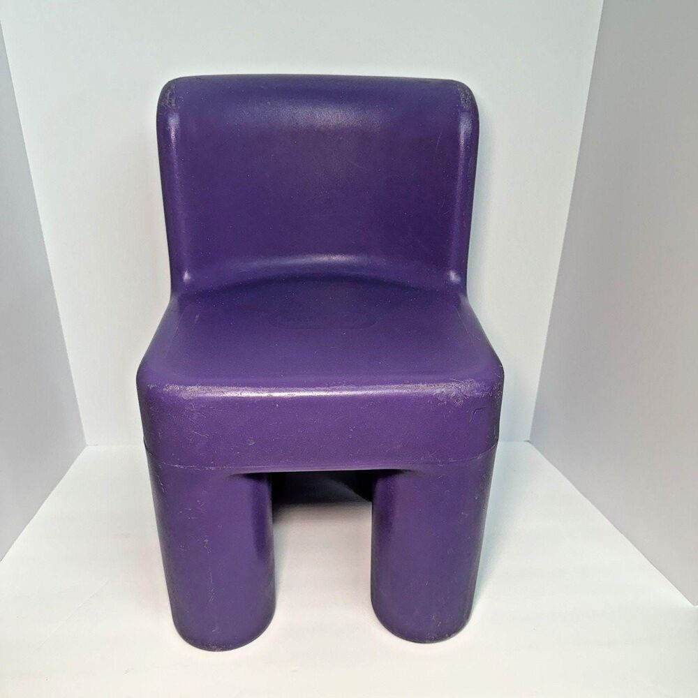 Vintage Little Tikes Chair Purple Child Size Sturdy Plastic Chunky Classic, Used